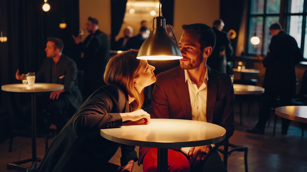 Couple enjoying a romantic evening at a Jazz Club