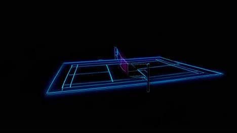 neon retro sports court illustration