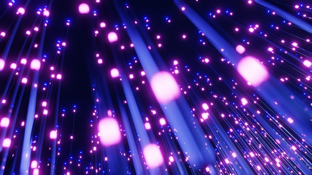 광섬유 케이블을 통해 빛의 전송: 추상적인 광섬유 라인의 어리, 이 루프, 3d 렌더링