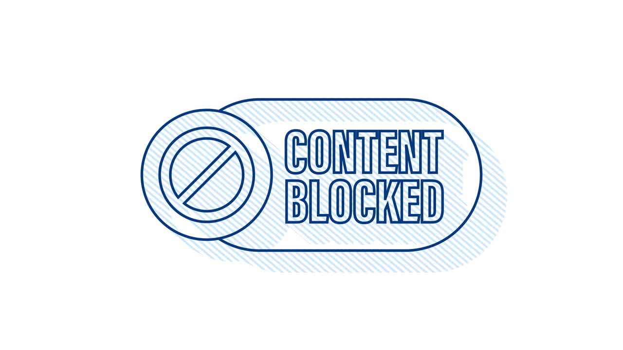 콘텐츠 차단 라벨. 그림자 스타일. 모션 그래픽