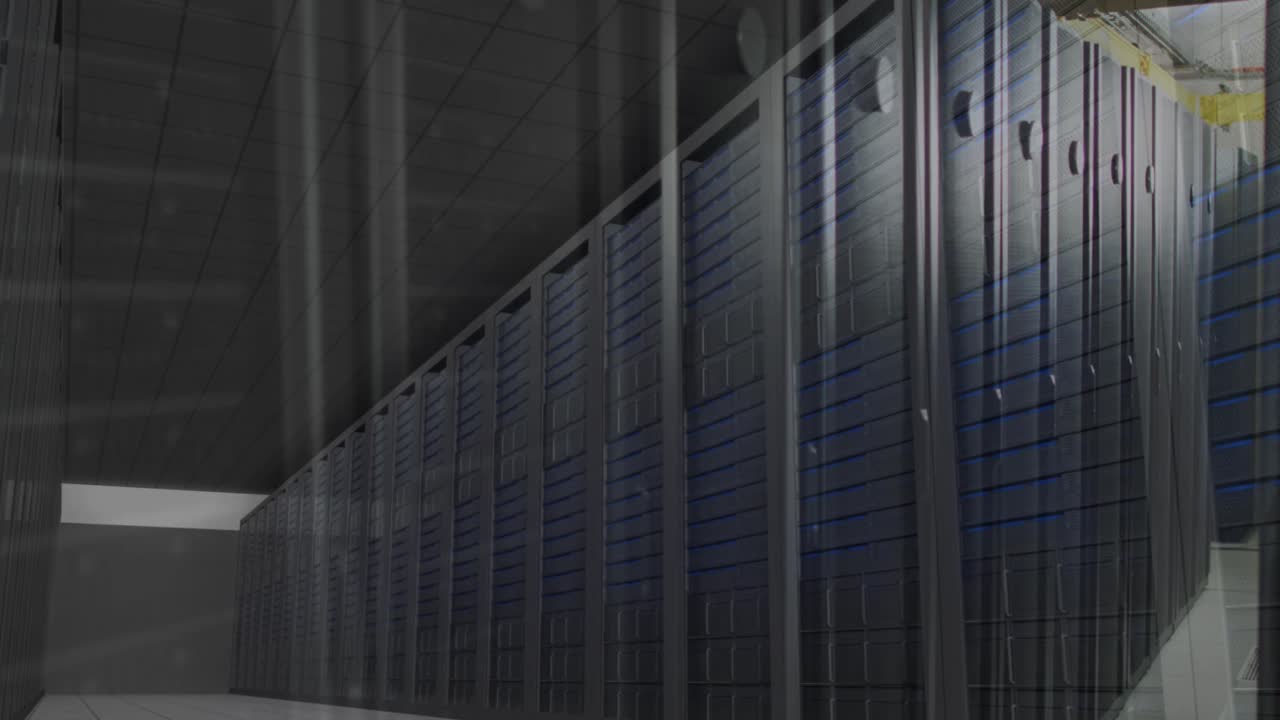 vista de una sala de servidores de computadoras vacía en un patrón sin costuras