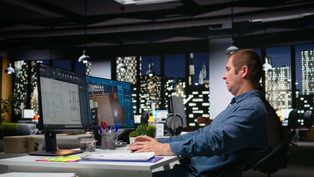 Architect overburdened and weary due to producing virtual home layout