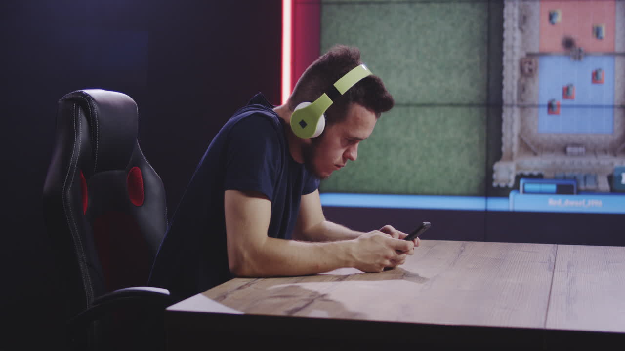 Gamer Playing Mobile Game