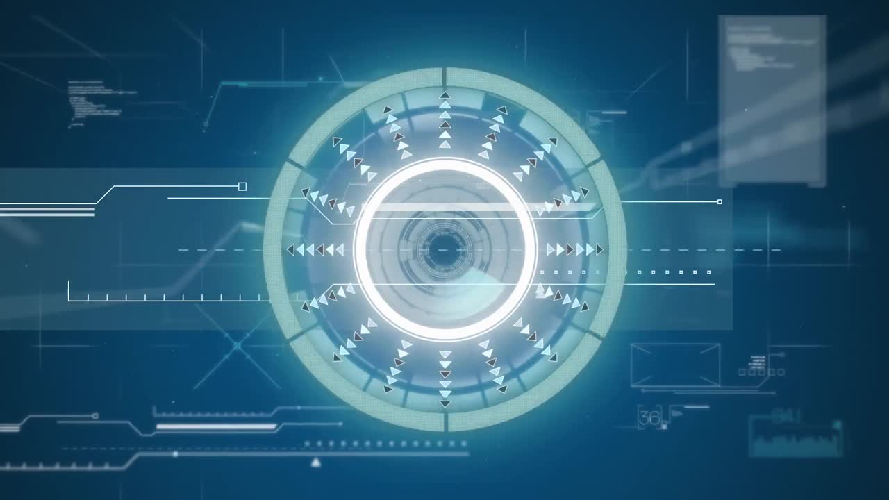 Animation of scope scanning and data processing over digital screen