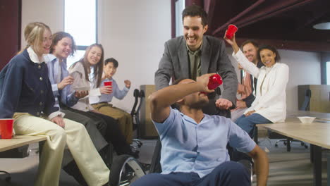 diverse colleague having fun at the office