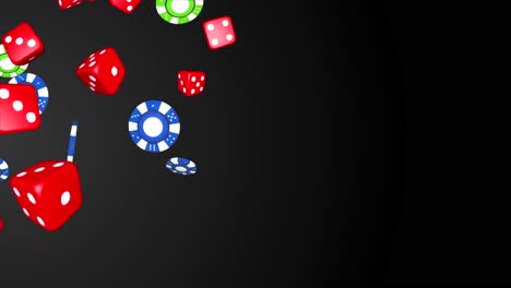 casino poker french card symbols poker chips and dice animation with alpha channel loop 4k casino