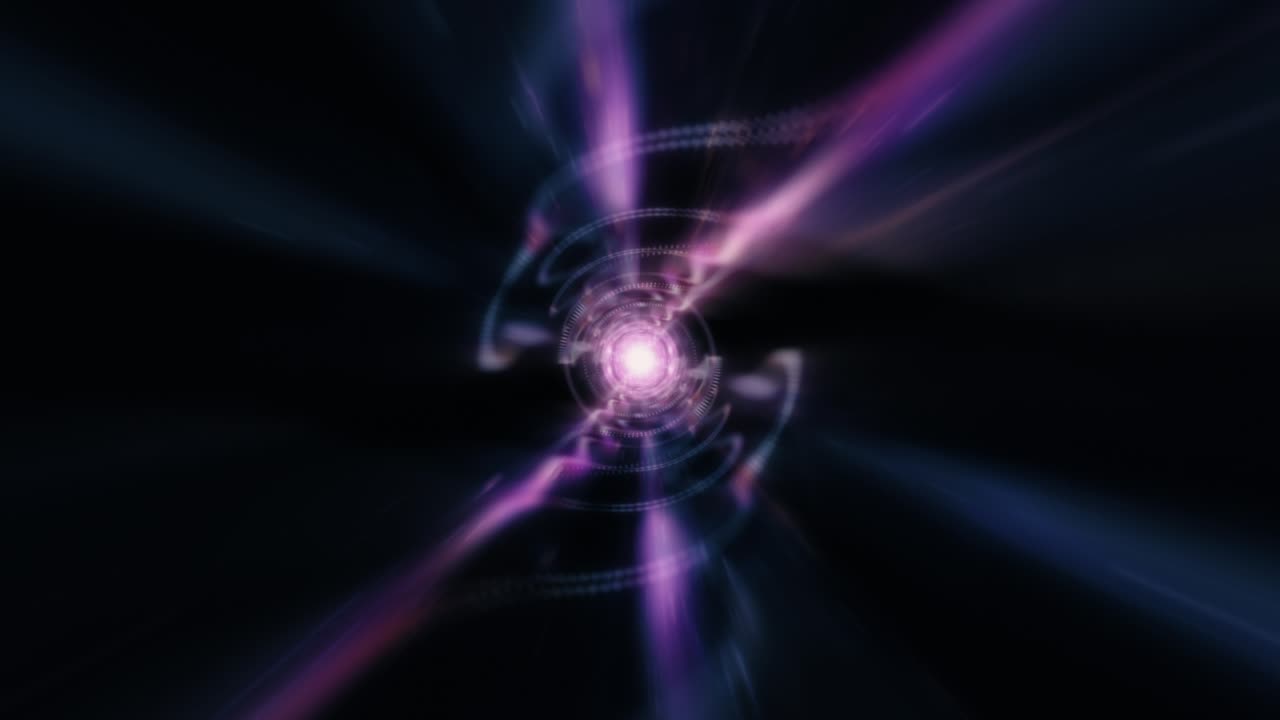abstract pink blue futuristic scifi tunnel motion rotation background. 4k 3d seamless looping abstract fractal transformation futuristic tunnel design concept for business and technology bg.
