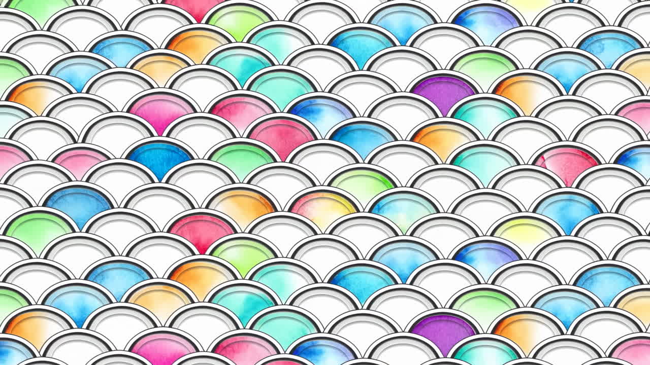 Vibrant Watercolor Scales Pattern Seamless Loop Background