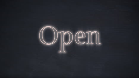 open neon sign on black background