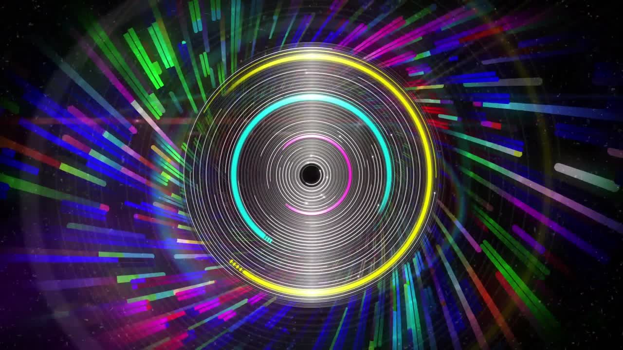 círculos de colores y patrones diagonales