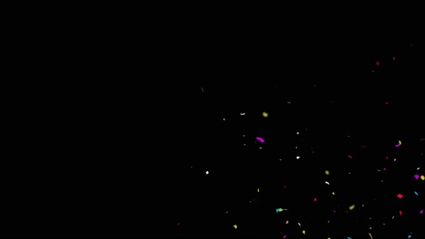 multi color popper confetti falling down glitter particles 4k loop animation with alpha green screen