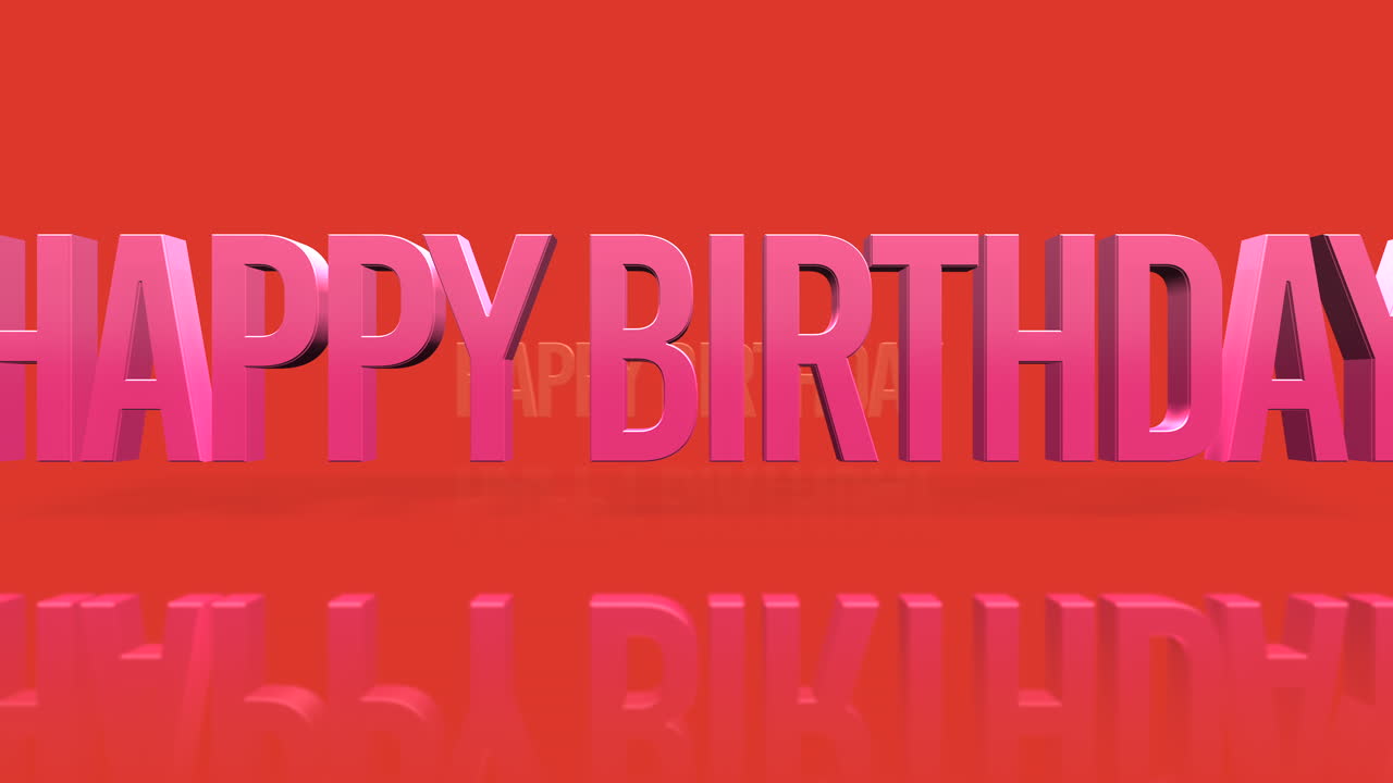 texto de feliz cumpleaños en gradiente rojo