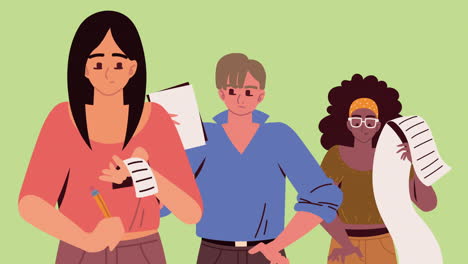 personas trabajando con documentos