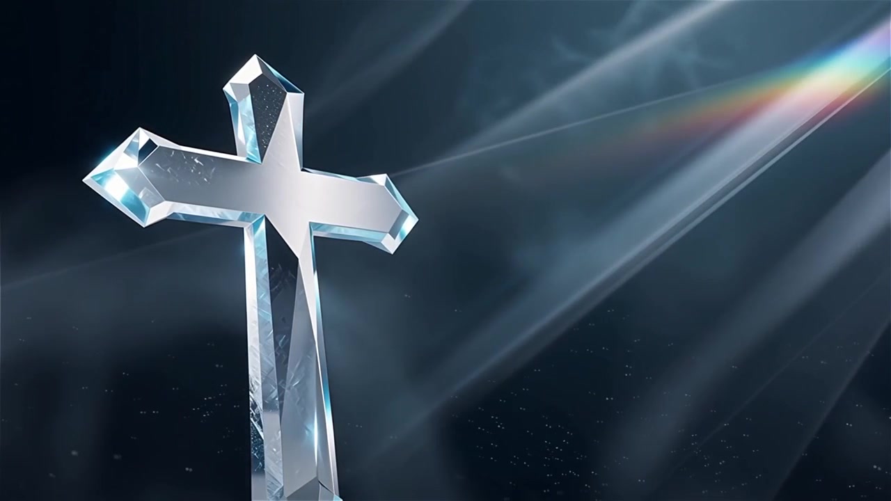 Cruz Cristiana con Luz Celestial, Fondo para Adoración.