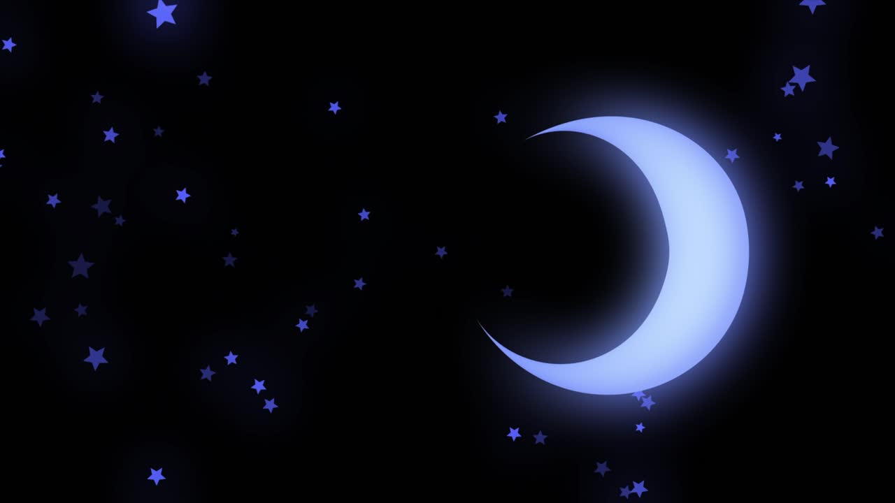 luna creciente y estrellas en el cielo nocturno