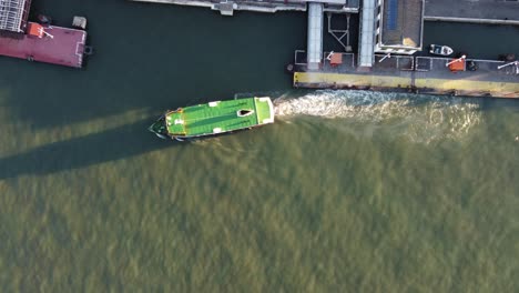 birds's eye view of the famous river boat from cacilhas to lisbon.
