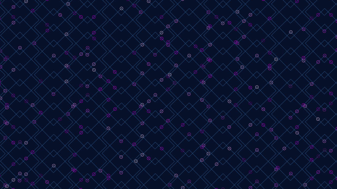 네온 도트가 있는 파란색 사각형 패턴