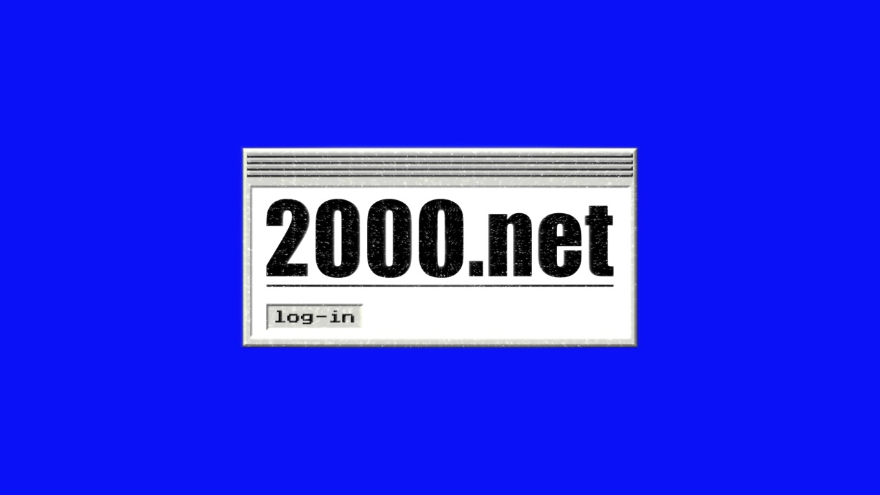 Animated Retro 2000.net Login Window on Blue Screen