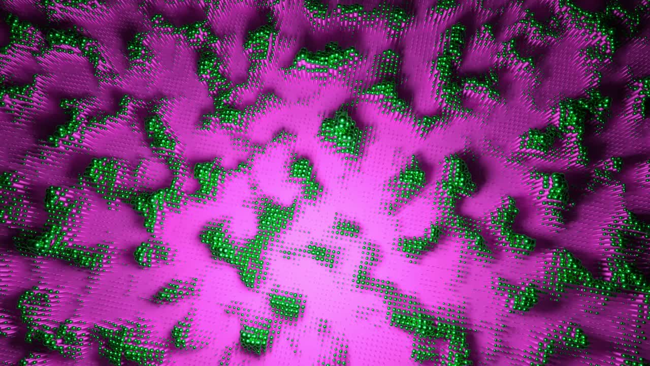 Abstract 3D Geometric Background with Pink and Green Colors