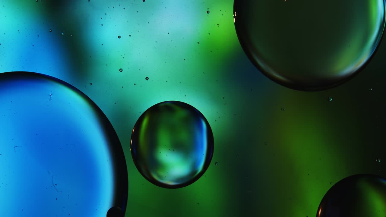 abstract colorido alimentos gotas de aceite burbujas y esferas que fluyen