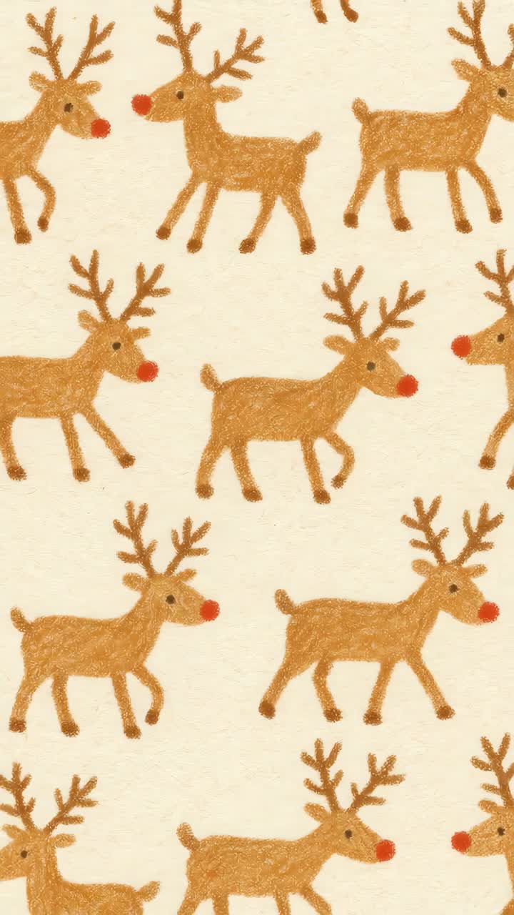 Top-down angle of playful reindeer pattern, perfect for festive video backgrounds