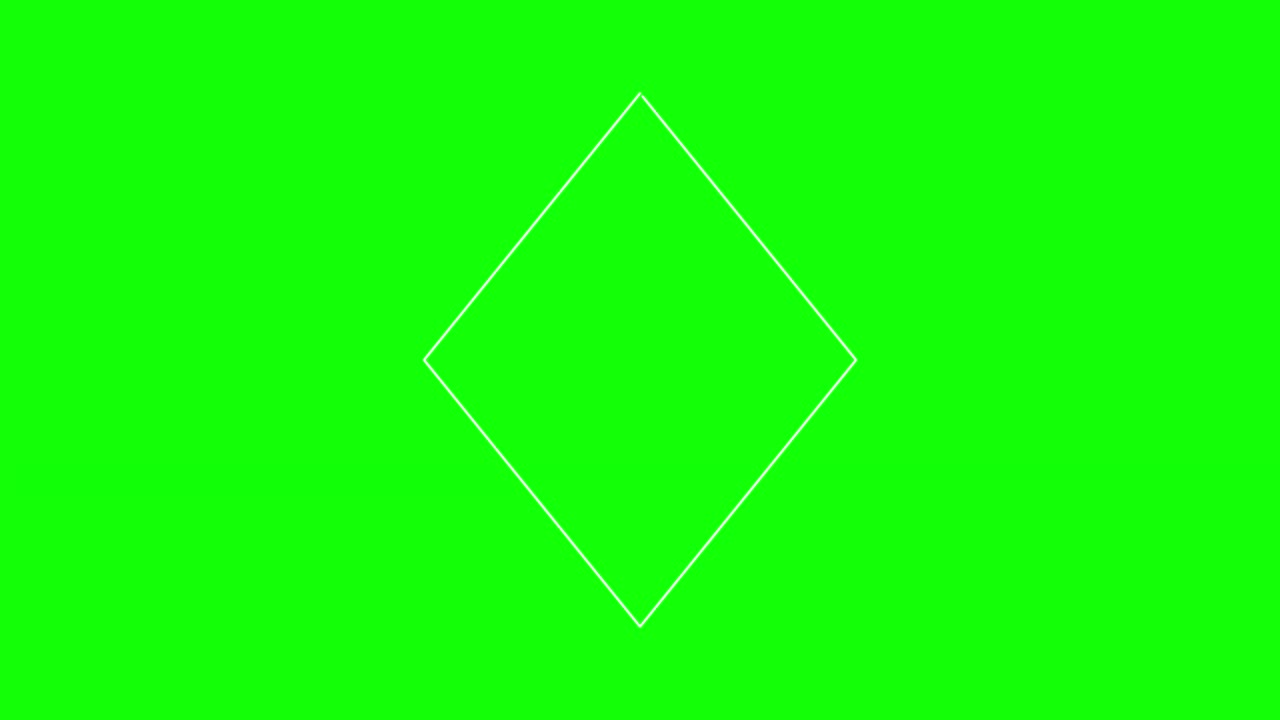 다이아몬드 선으로 녹색 배경으로 확대 및 축소 반복 움직임