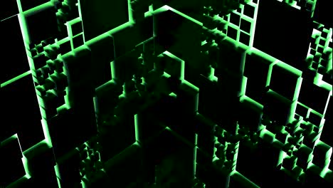 abstract 3d geometric pattern with green illumination