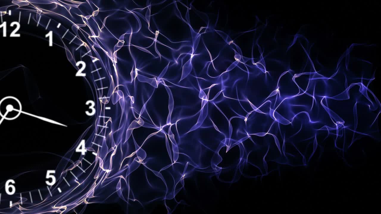 Clock and Fibers Form Ring, Time Concepts Background, Loop, 4k