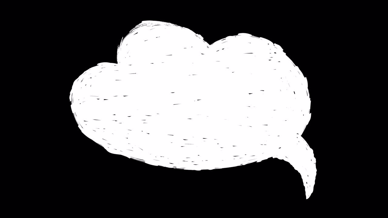 Animated Scribble Speech Bubble Appearing and Disappearing