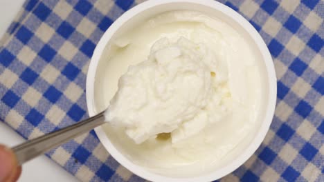 fresh yogurt in a bowl on table