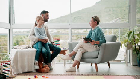 psychology, talking and father with his girl child