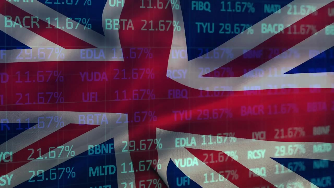 Animazione di elaborazione dati finanziari su uomo d'affari caucasico che usa smartphone