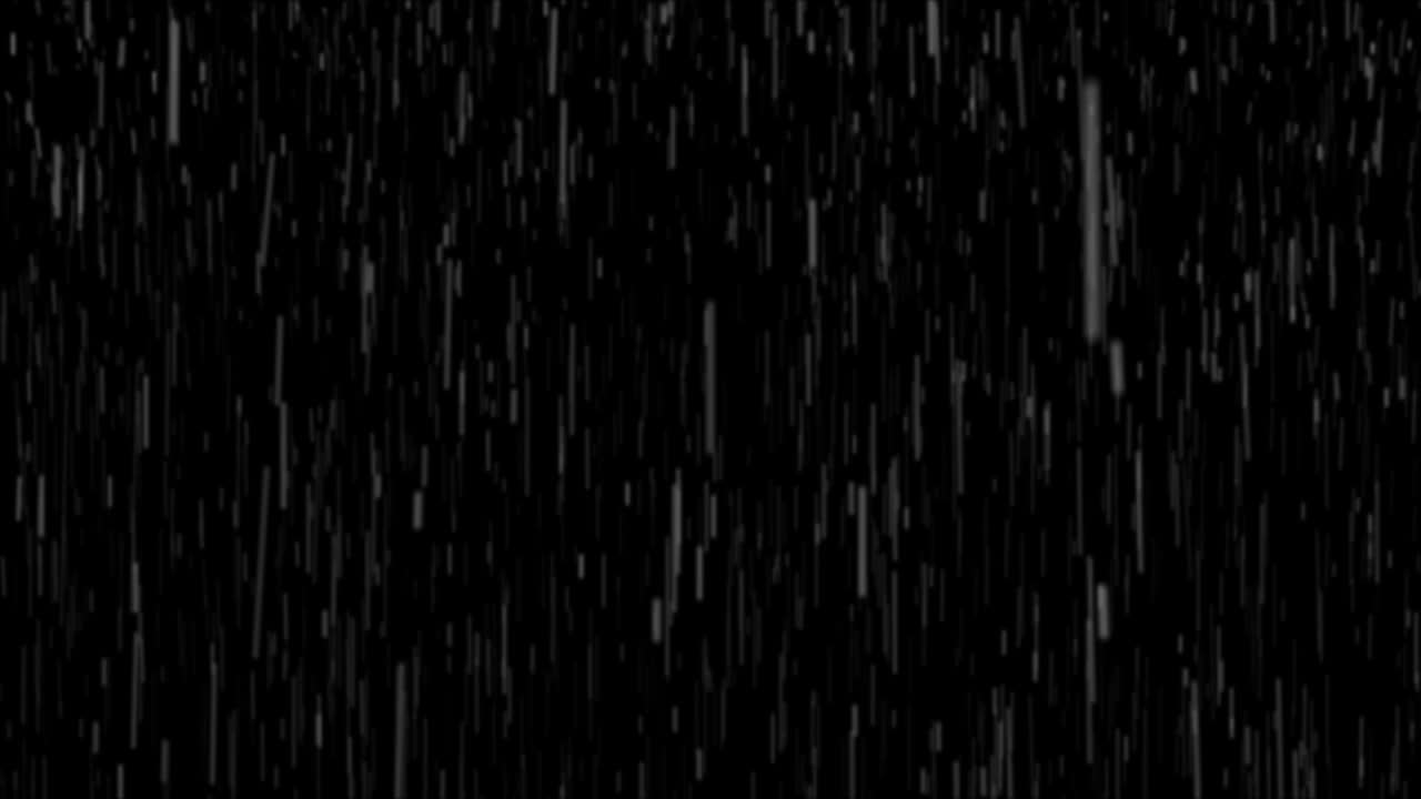 Heavy rain animation on black background (seamless loop)