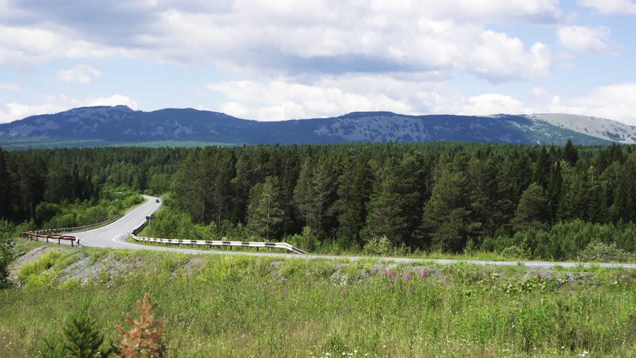 White Truck on Mountain Road