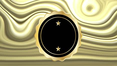 animation of circle with stars over moving golden background