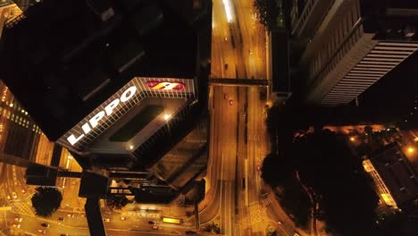 hong kong cityscape at night from above