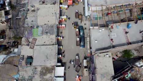 vista de arriba hacia abajo de la calle de algodón en jalalabad