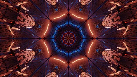 túnel hexagonal abstracto y transparente con luz de neón parpadeante, interior de ciencia ficción, corredor futurista vj para títulos tecnológicos y fondo