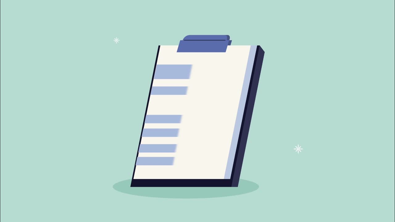 checklist clipboard document paper animation