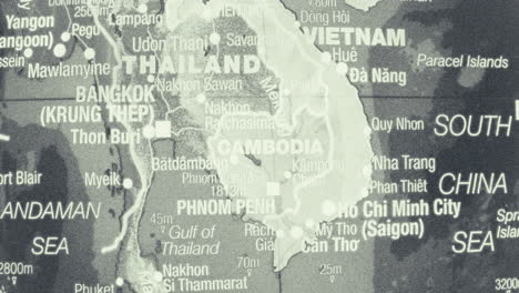 map of southeast asia highlighting thailand, cambodia, and vietnam