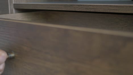 close up of a wooden drawer