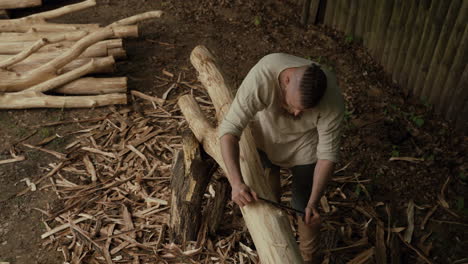 traditional woodworking scene
