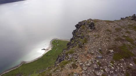 Aerial-of-mountains-and-fjord-in-Norway