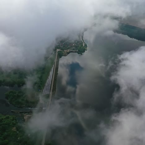 flying in the clouds. view from the sky on beautiful nature background. white clouds are moving. natural landscape from the air among fluffy clouds. aerial view.