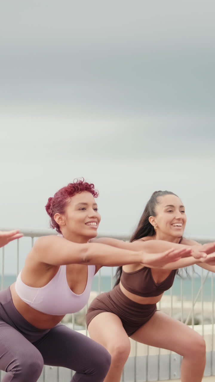 Friends Workout by the Sea: Fitness Fun