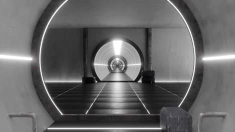 3d animation loop of tunnel with glowing lights