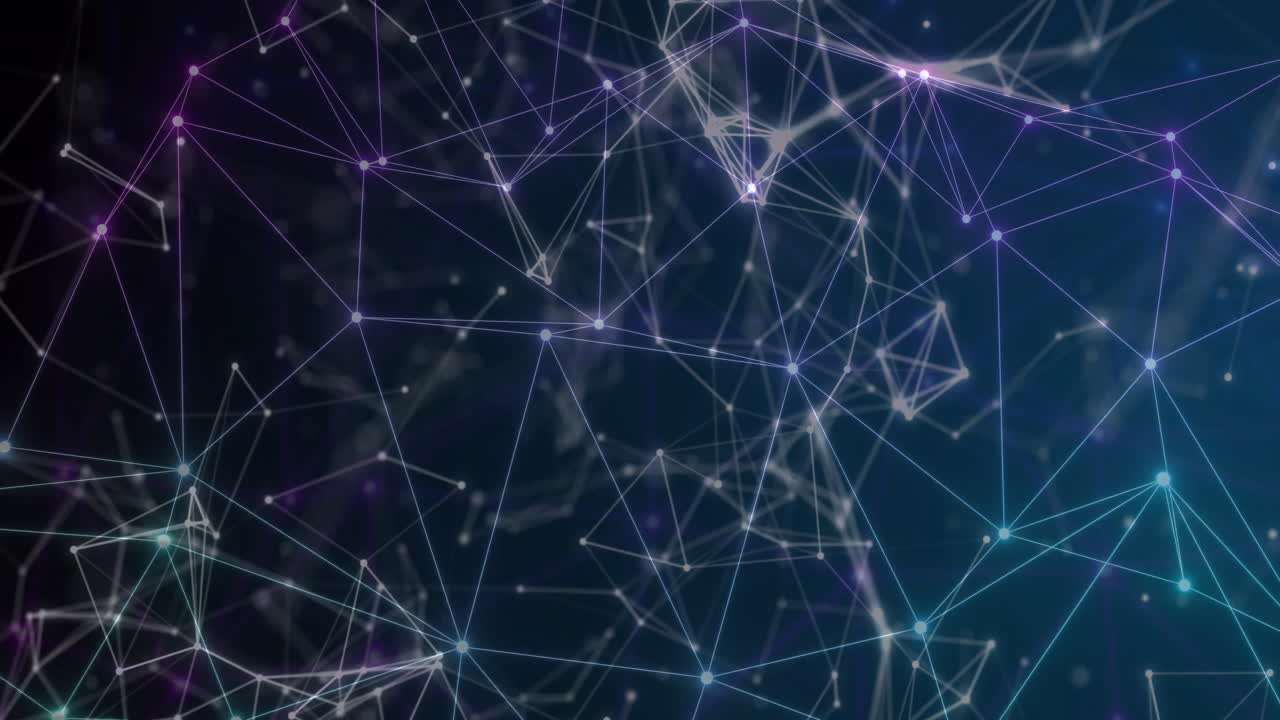 Animation of network of connections on black background