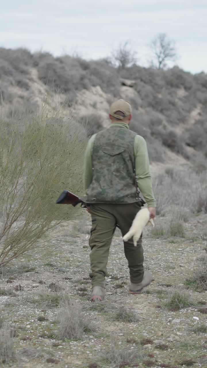 Hunter with Pheasant and Shotgun