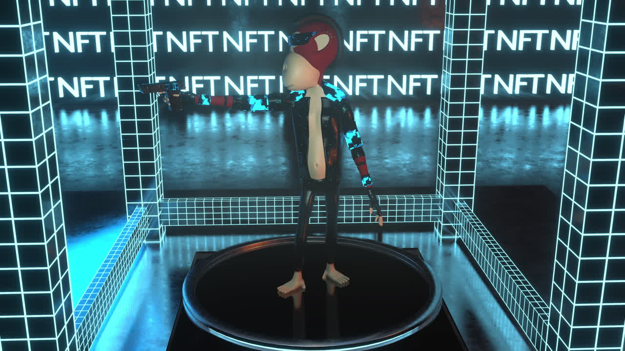 NFT digital art with futuristic elements