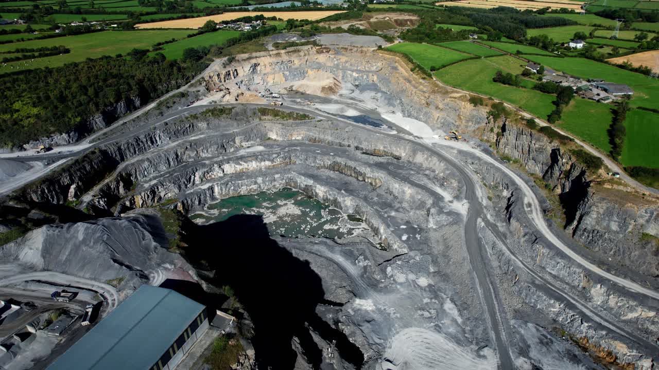 Ireland Epic Locations deep mining in quarry with roads leading to the bottom of the mine